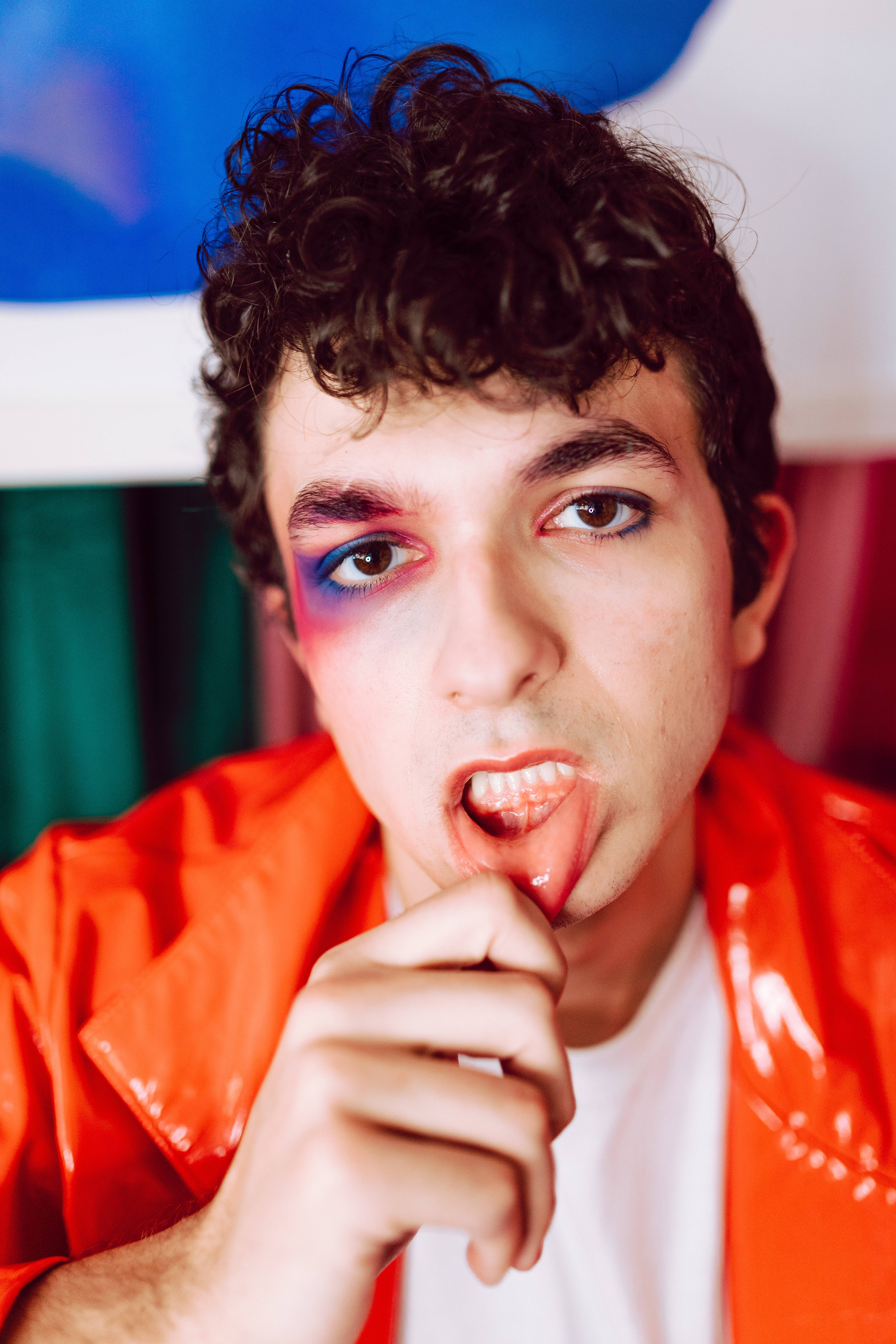 gay boy, bi eyeshadow, colorful eye makeup, 5K Phone Wallpaper
