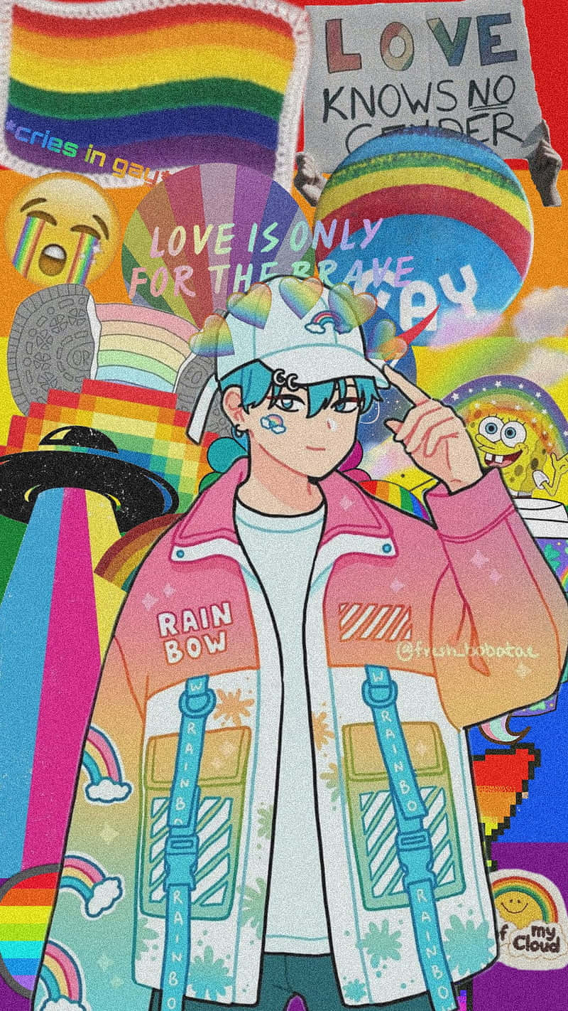LGBT, gay, anime-style character, HD Phone Wallpaper