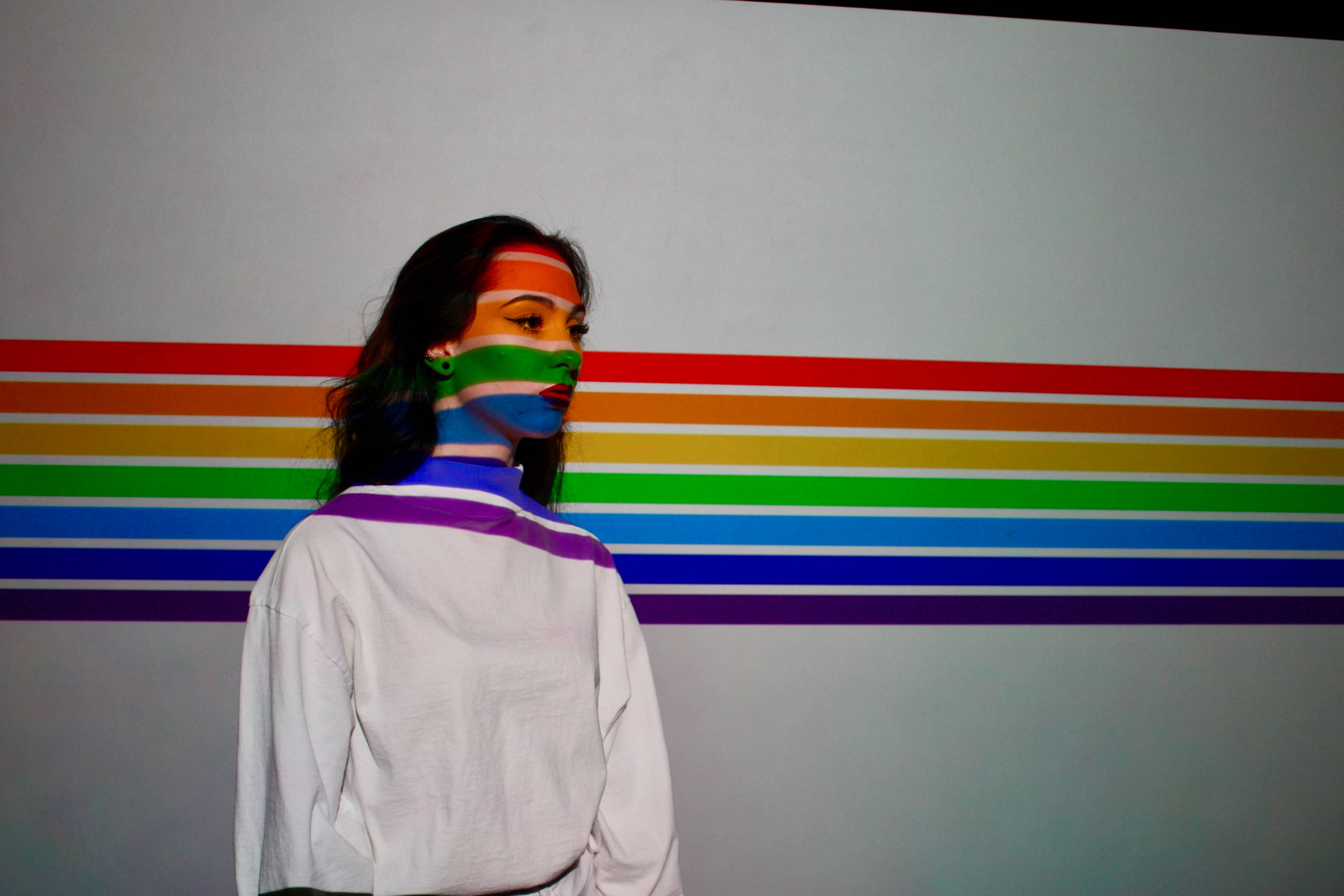 LGBT color, rainbow paint, wall, 4K Desktop Wallpaper