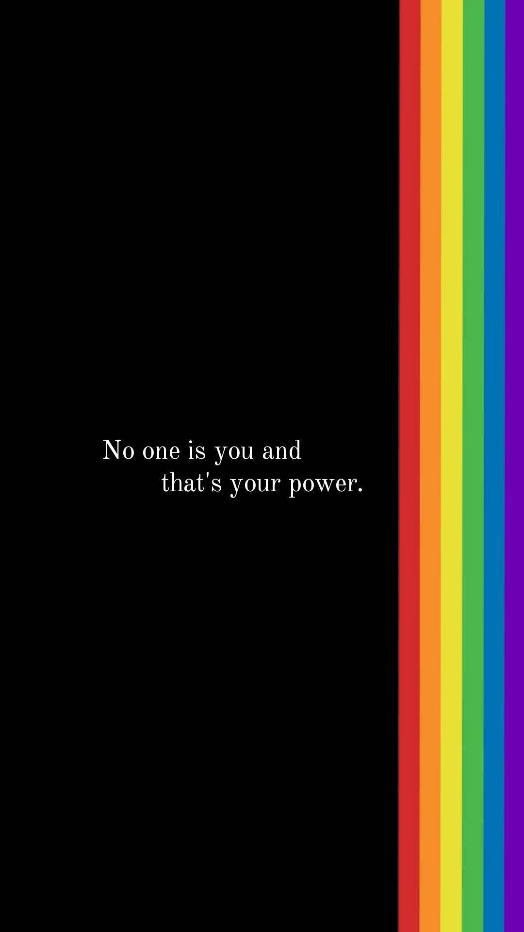 black background, white text, No one is you and that's your power, Full HD Phone Wallpaper