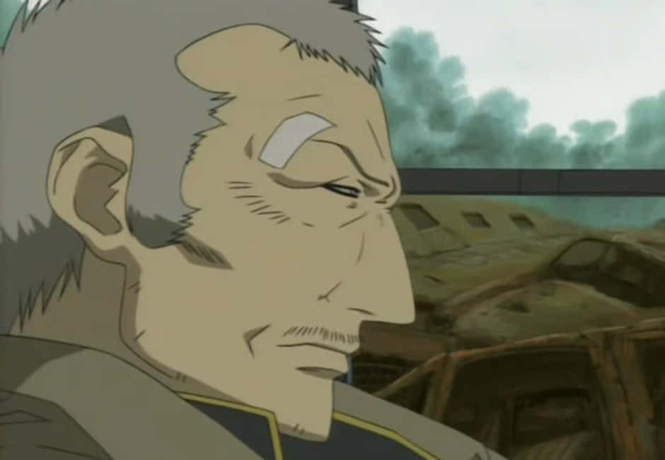 Quent Yaiden, gray hair, bandaged eye, SD Desktop Wallpaper