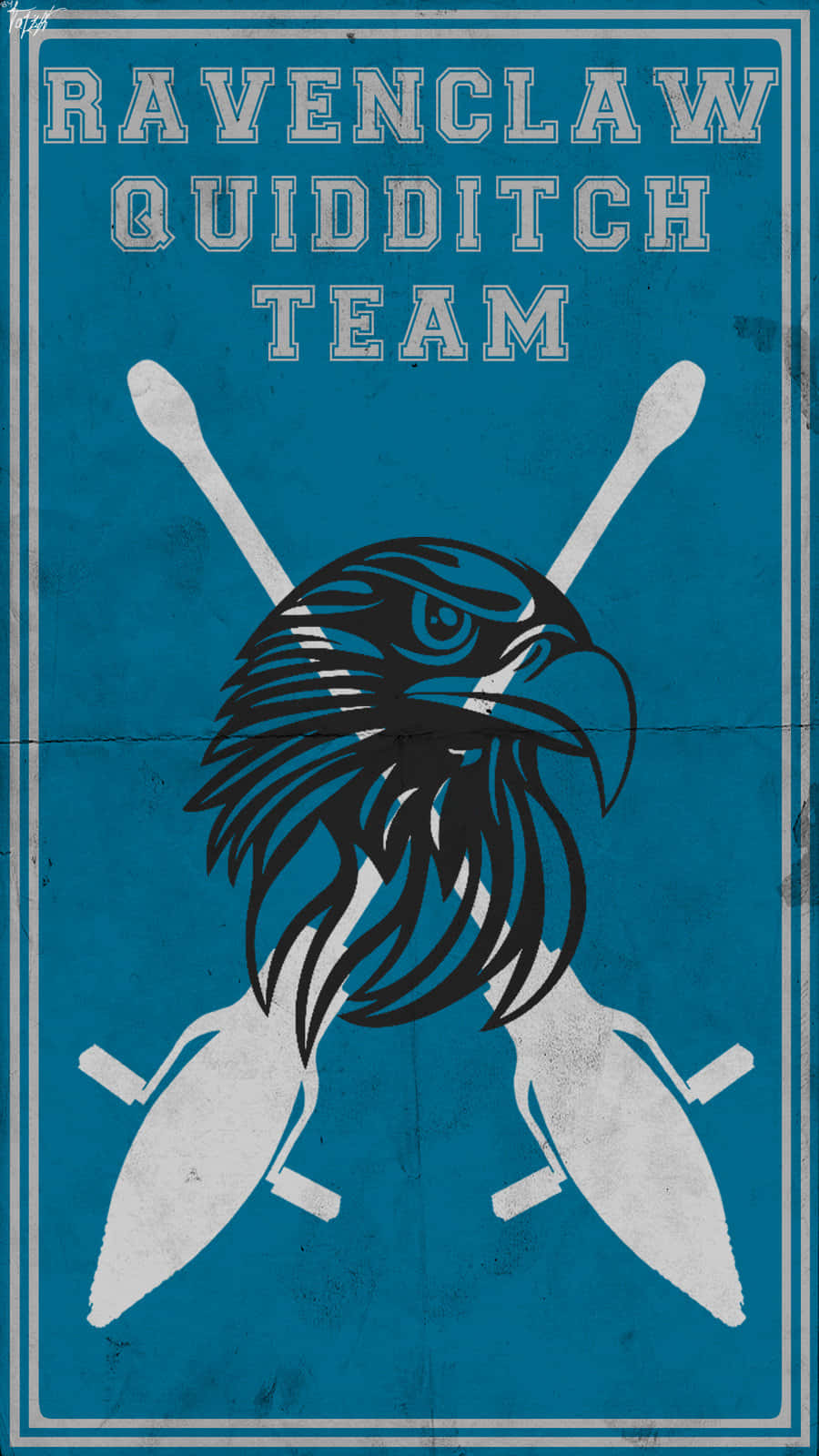 Quidditch, black eagle head, crossed white broomsticks, HD Phone Wallpaper