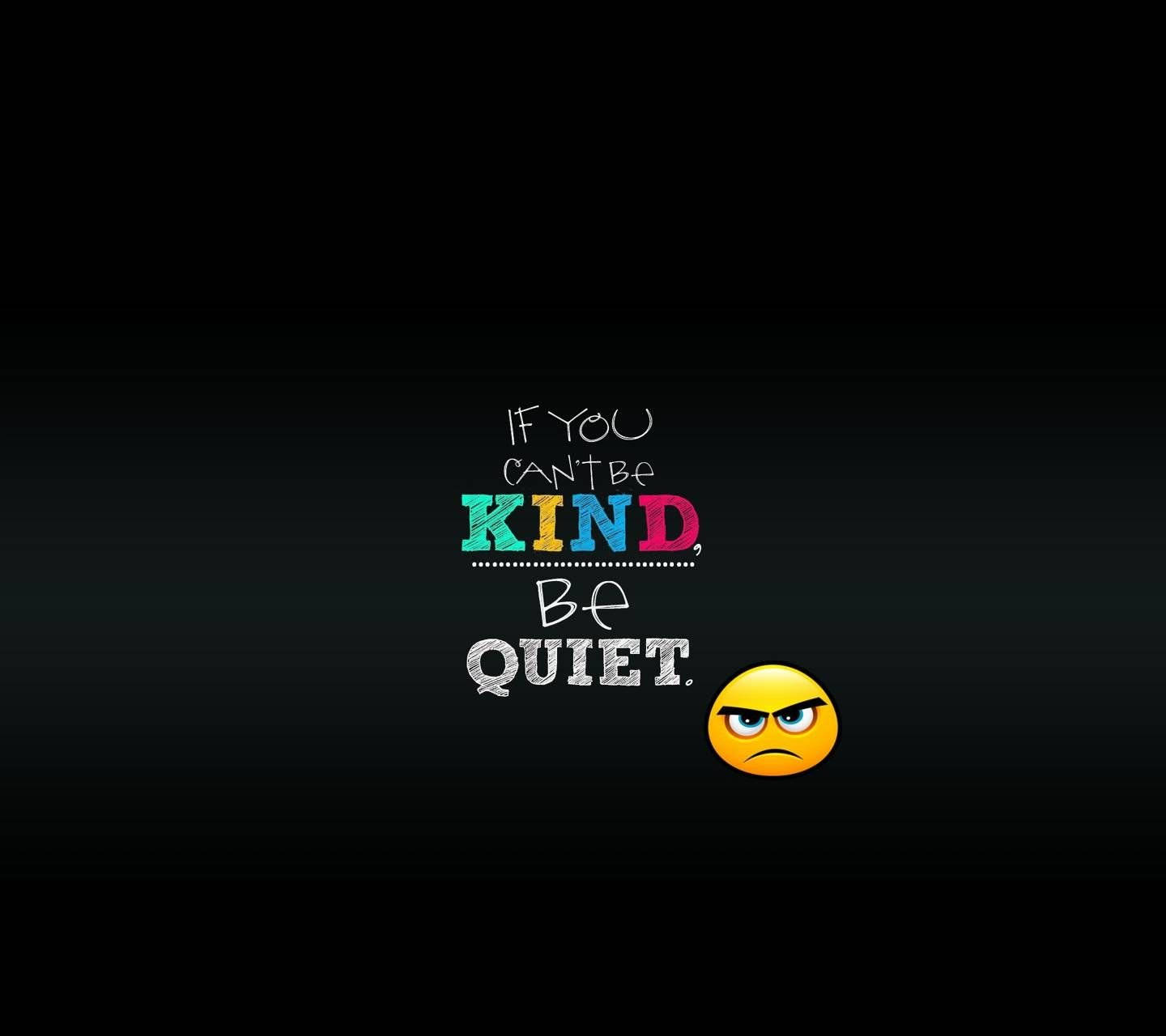 be quiet, If you can't be kind be quiet, angry emoji, HD Desktop Wallpaper