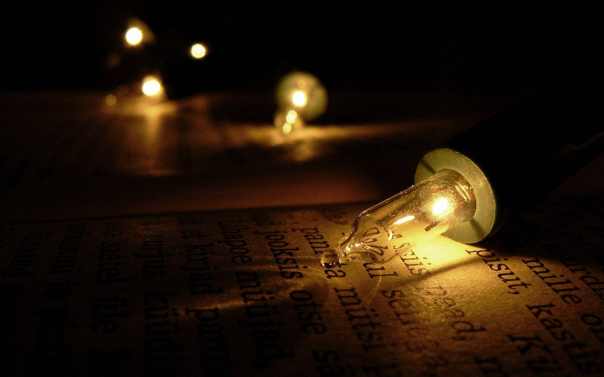 glowing light bulb, open book, warm bokeh lights, Full HD Desktop Wallpaper
