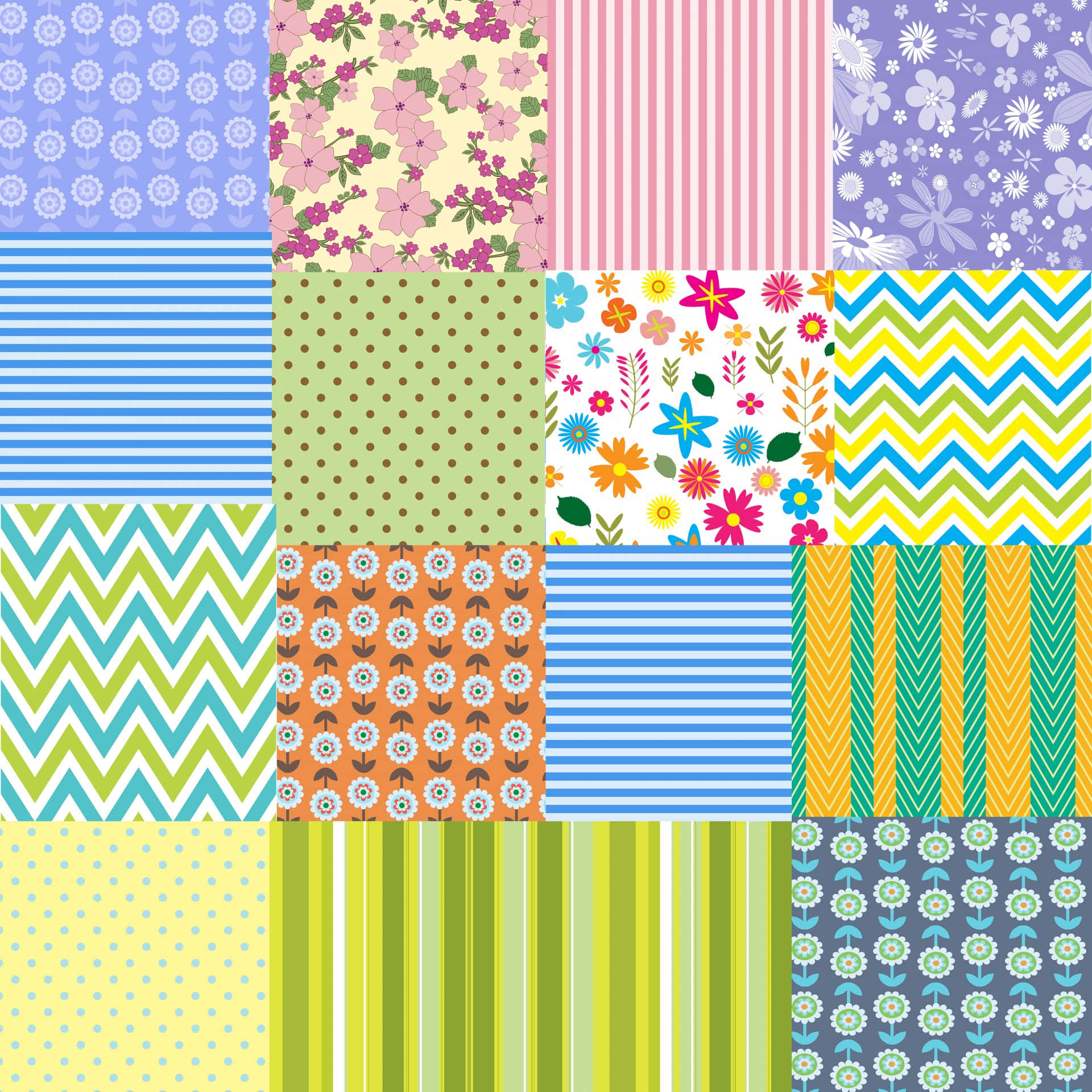 Quilt, geometric patterns, floral patterns, Full HD Desktop Wallpaper