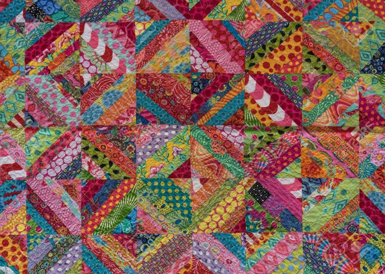 quilt, colorful, geometric fabric squares, HD Desktop Wallpaper