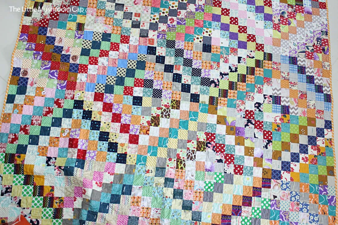 quilt, colorful squares, floral fabrics, SD Desktop Wallpaper