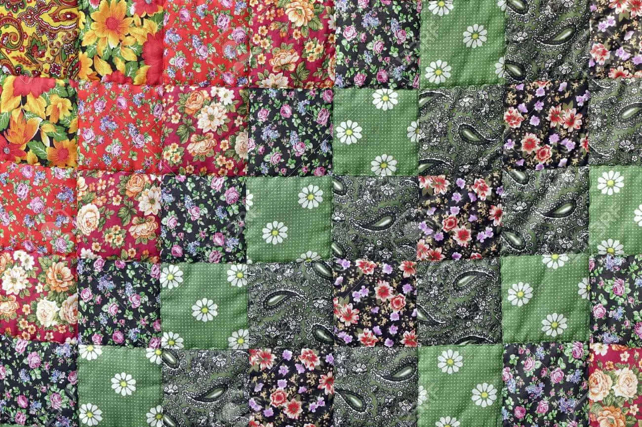 patchwork quilt, colorful floral fabric, paisley fabric, HD Desktop Wallpaper
