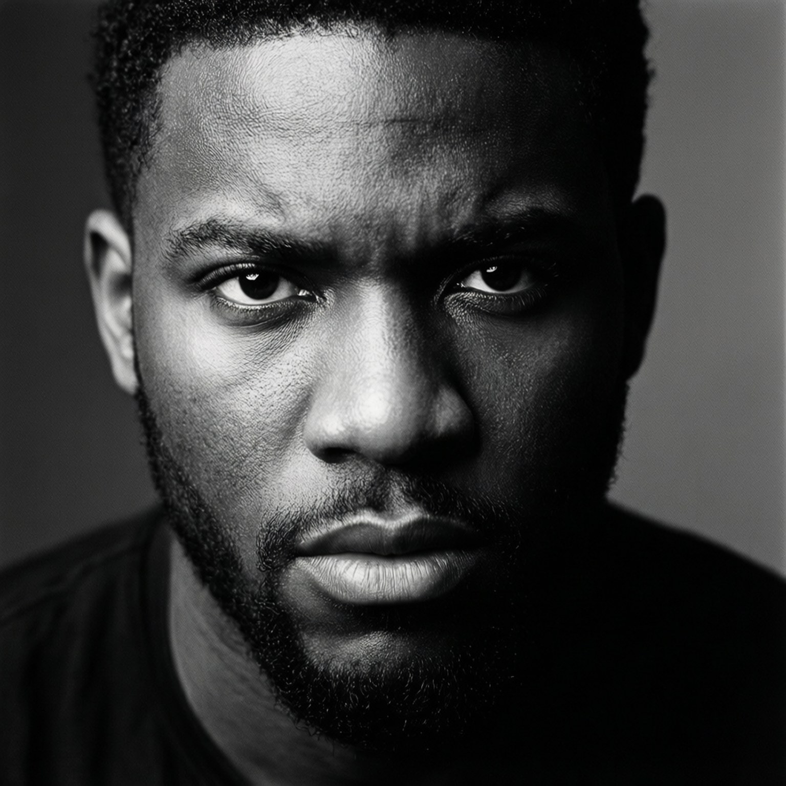 Quinnen Williams, Black and white, portrait, HD Desktop Wallpaper