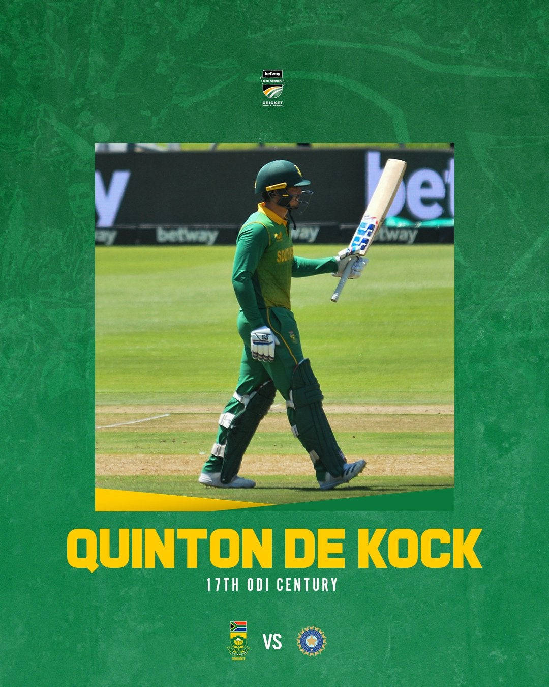 Quinton De Kock, green uniform, bat, HD Phone Wallpaper