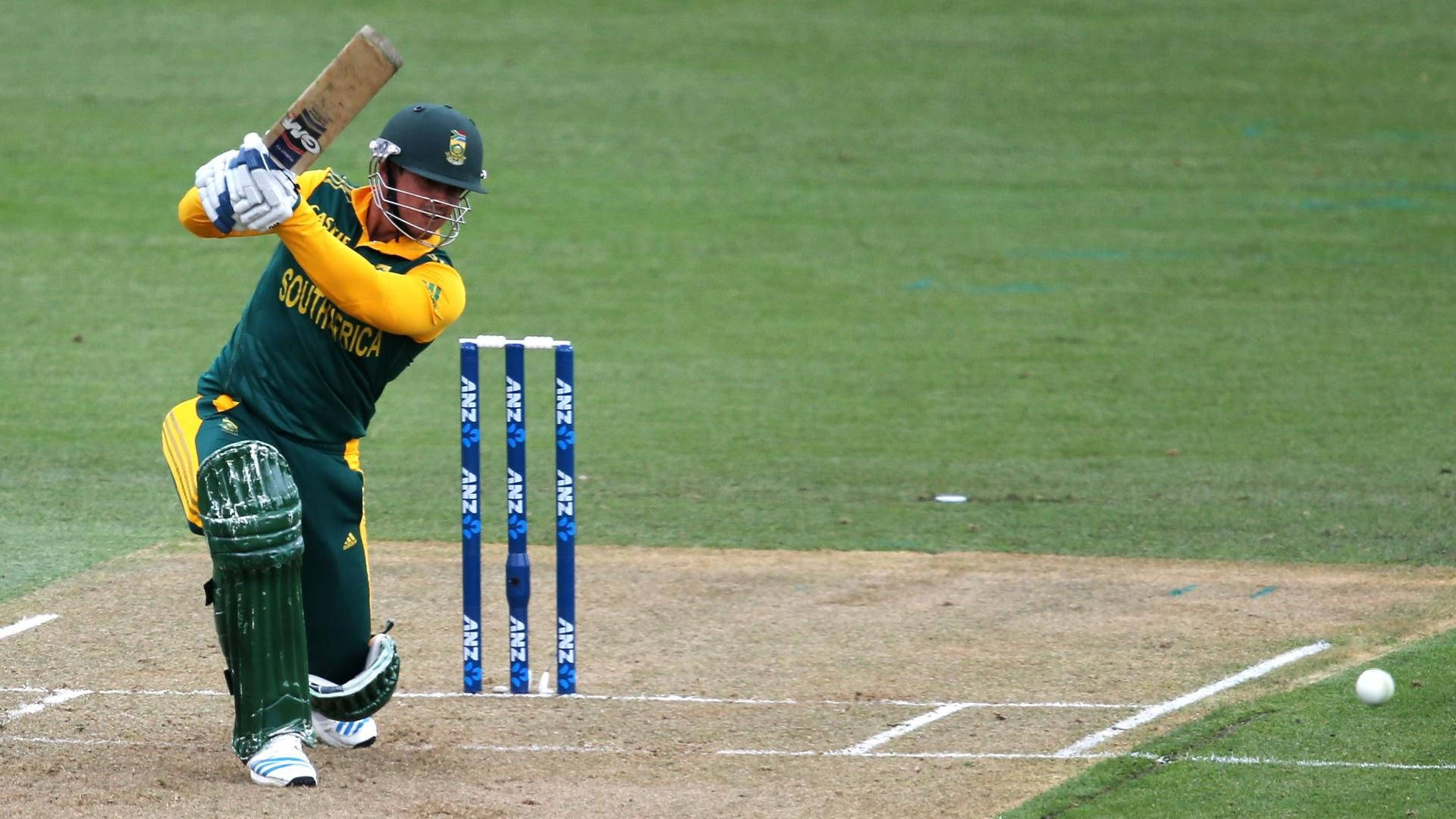 Quinton De Kock, cricket field, green and yellow uniform, Full HD Desktop Wallpaper
