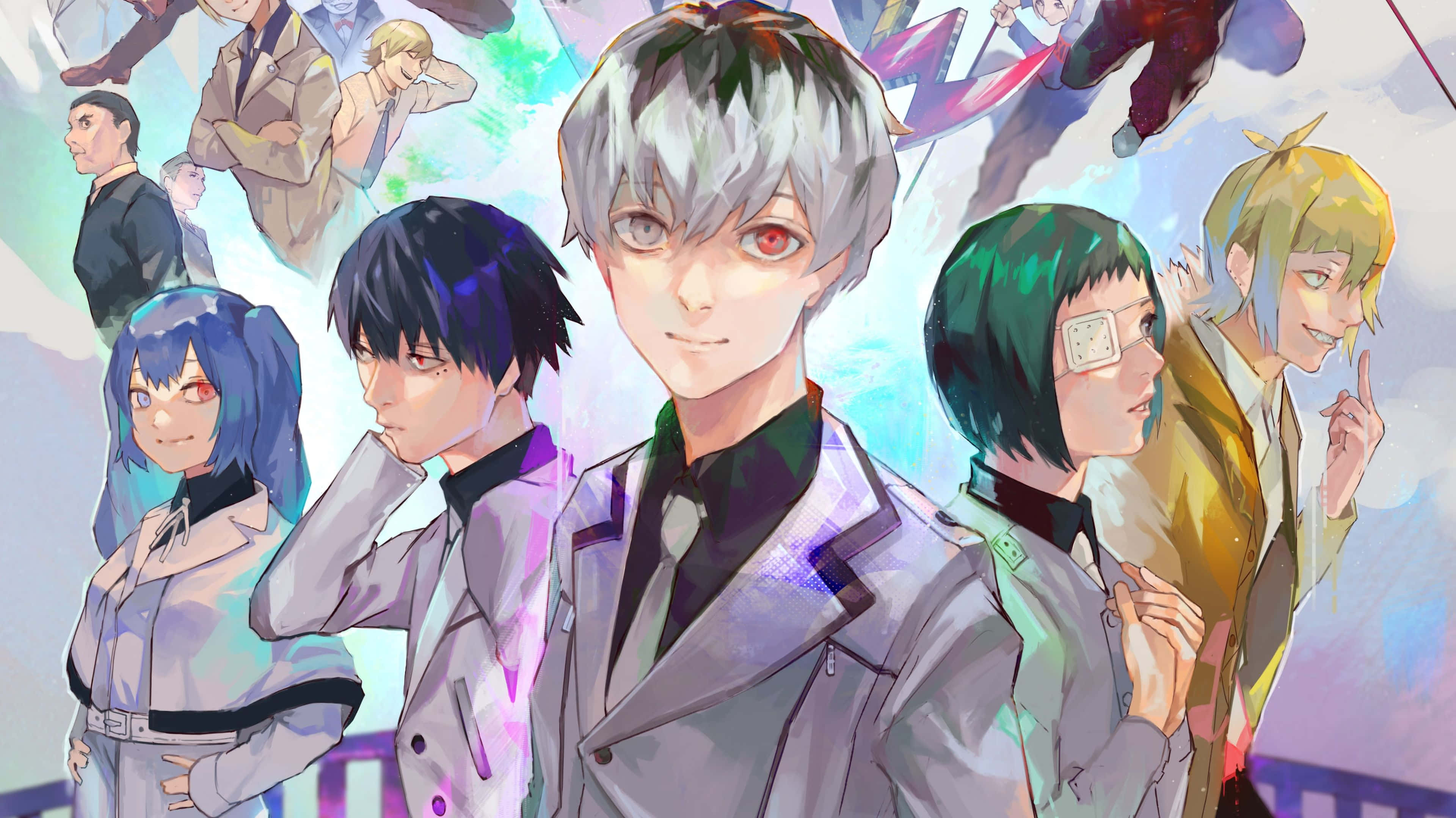 Quinx, anime group portrait, colorful hair, 4K Desktop Wallpaper