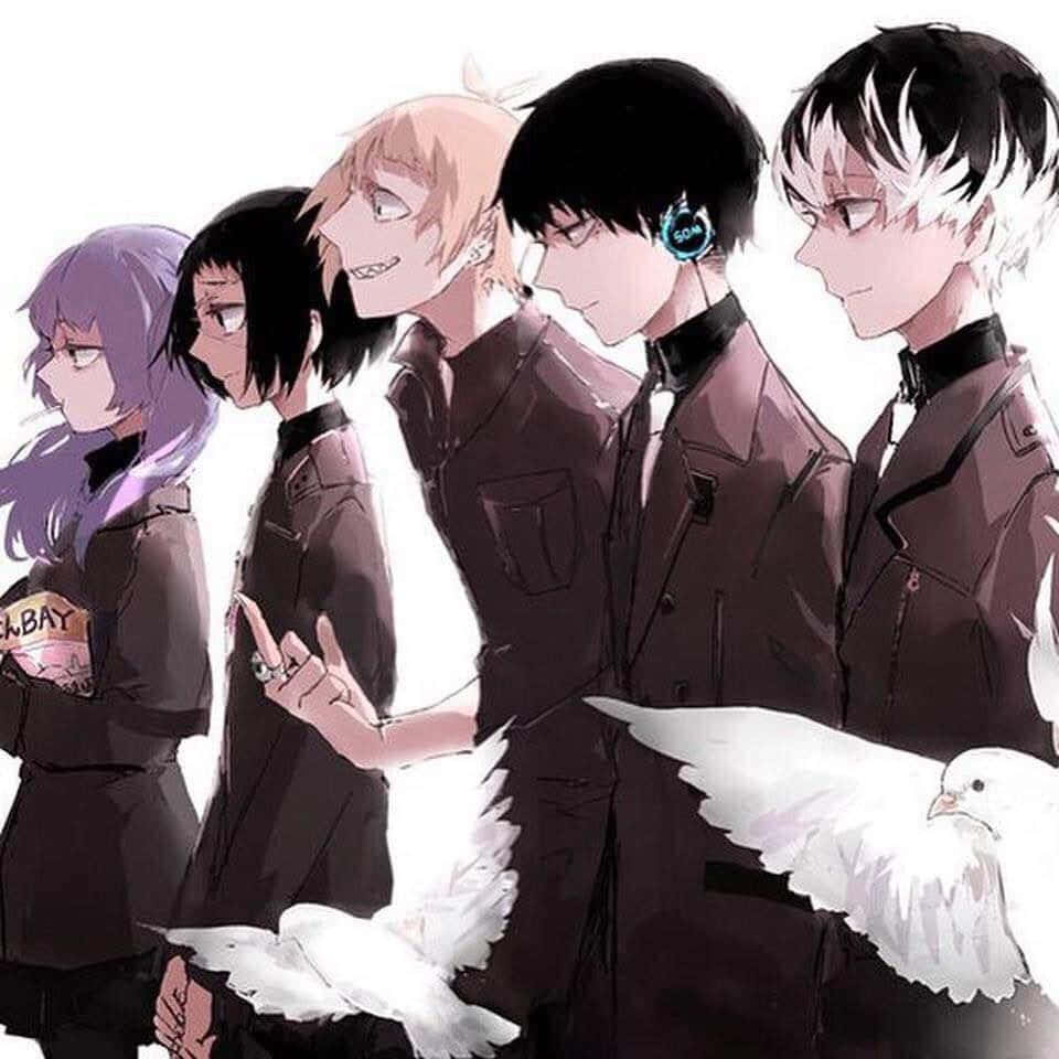 Quinx, anime characters, dark uniforms, SD Desktop Wallpaper