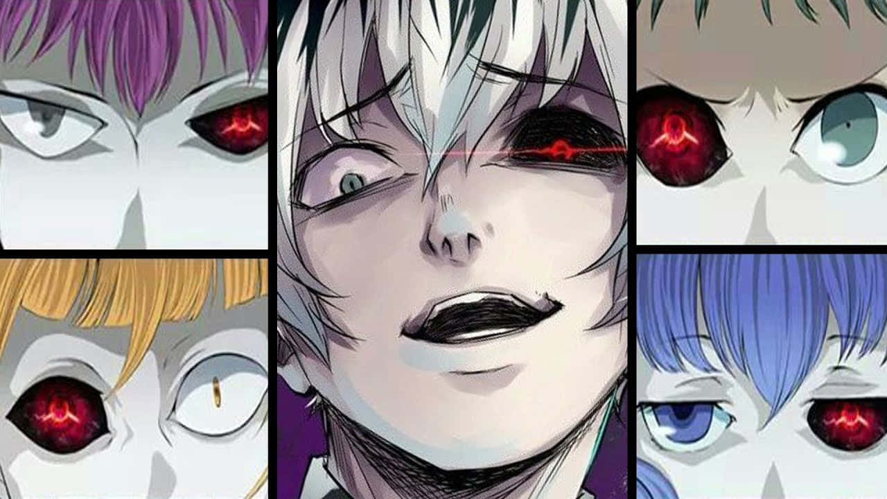 Quinx, red glowing eyes, purple blonde hair, HD Desktop Wallpaper