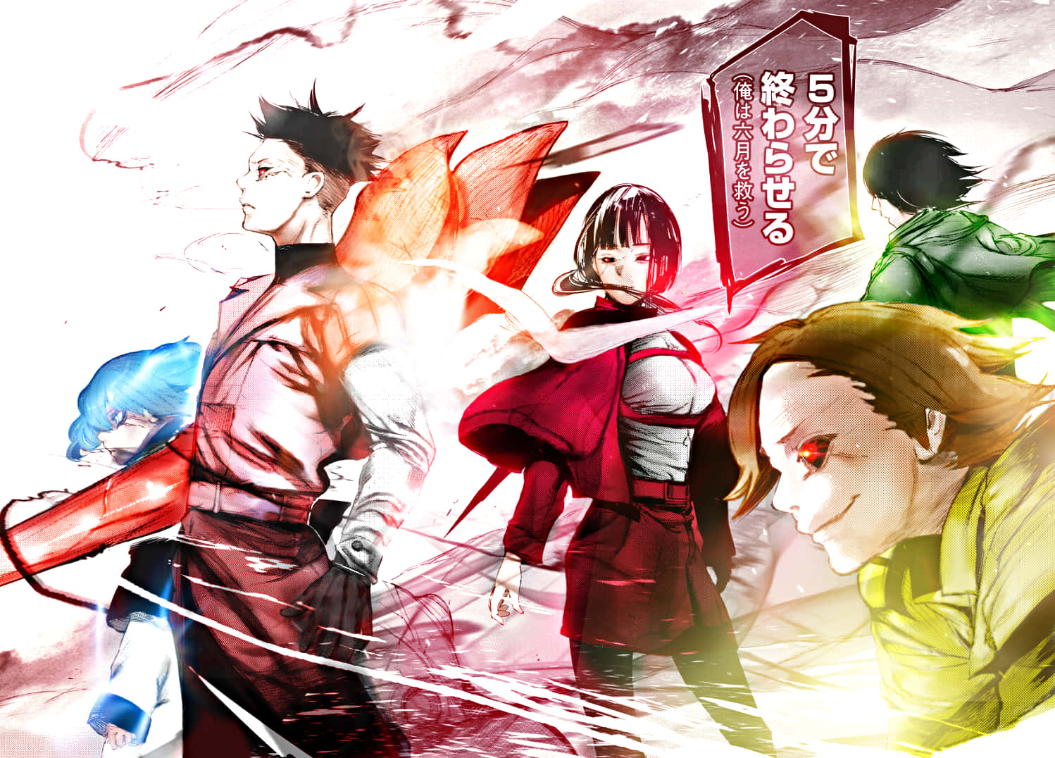 Quinx, anime characters, action poses, HD Desktop Wallpaper
