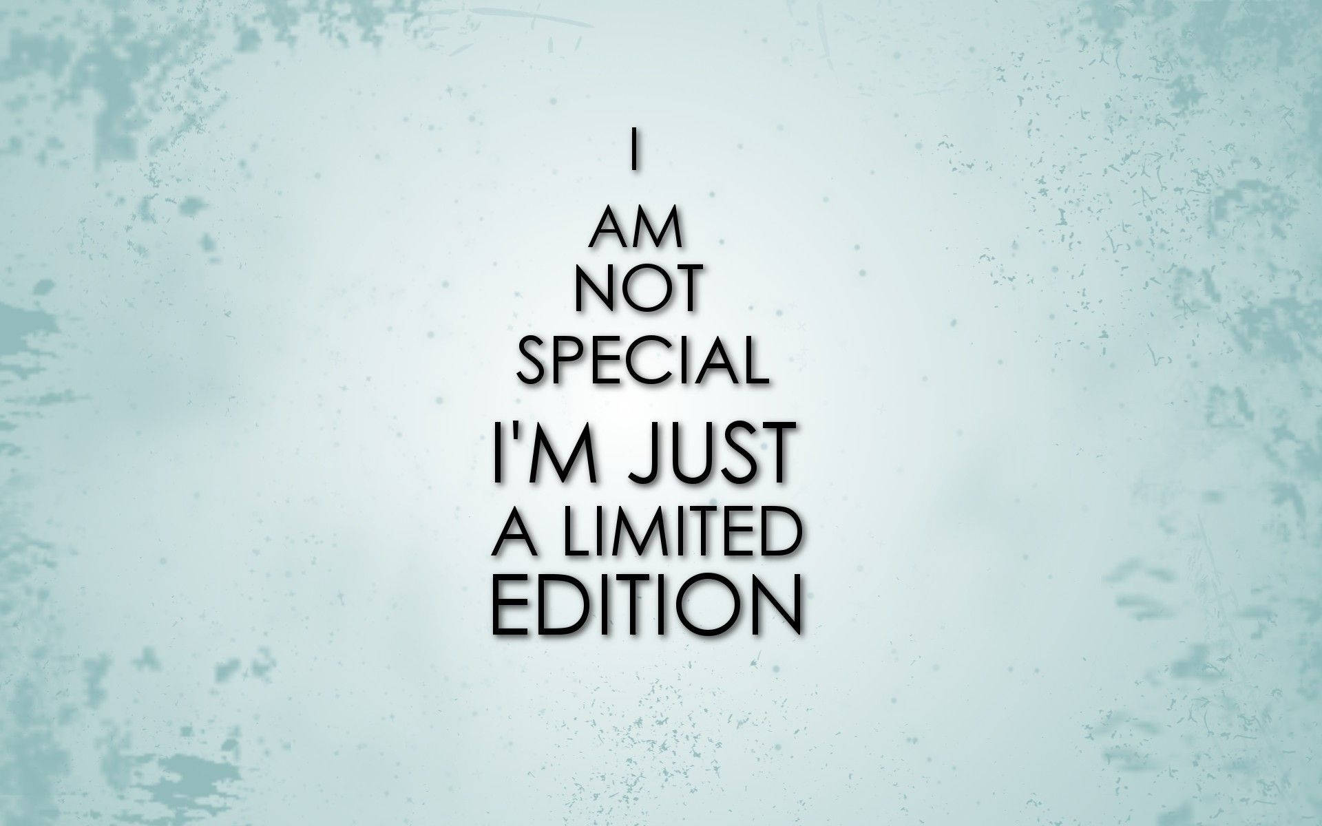 Special Edition Quotes Laptop, black text, light blue background, Full HD Desktop Wallpaper