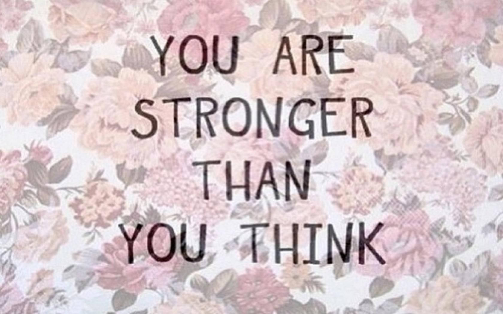Stronger Than You Think, floral pattern, pink peach, HD Desktop Wallpaper