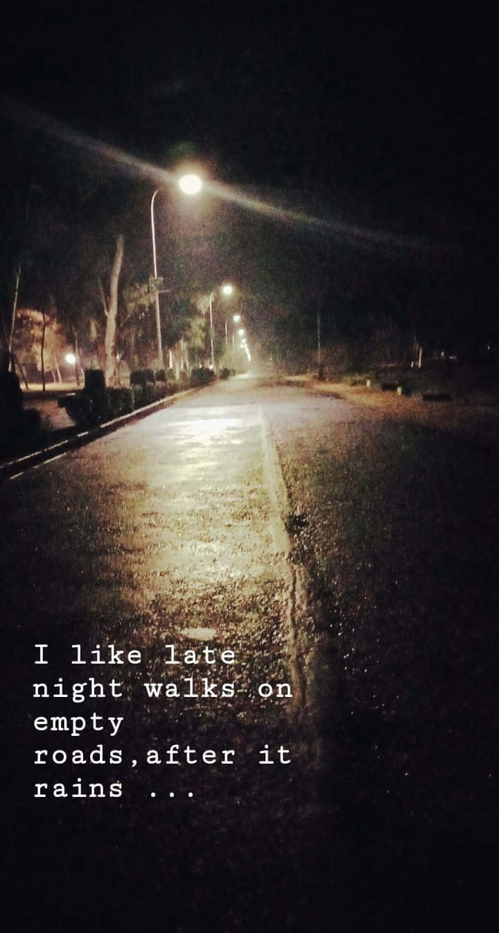 rainy night, wet empty road, streetlights, HD Phone Wallpaper
