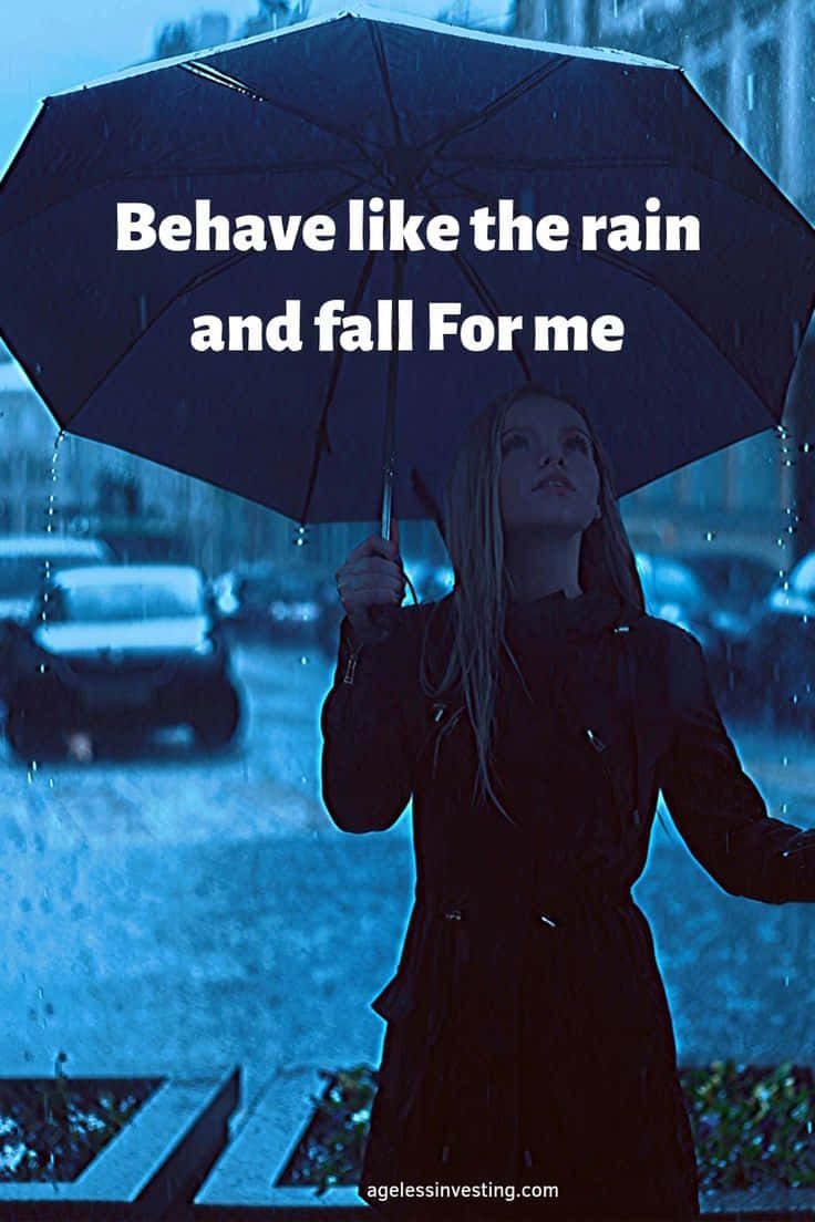 quotes rainy days, dark coat, black umbrella, SD Phone Wallpaper