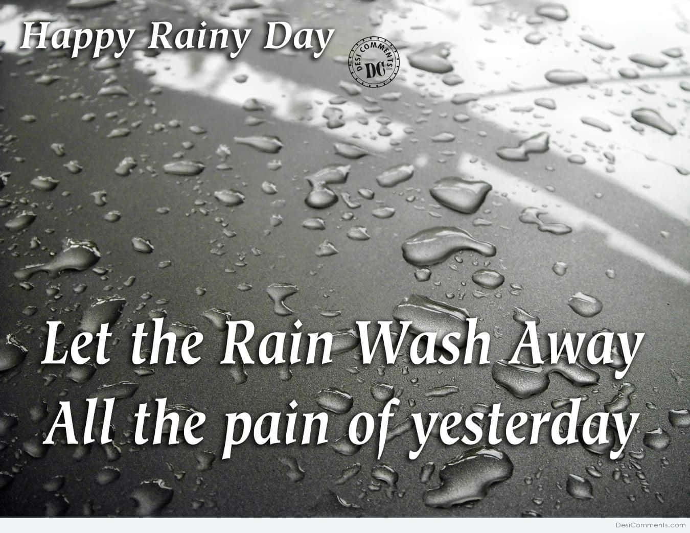 raindrops, dark surface, uplifting text overlay, HD Desktop Wallpaper