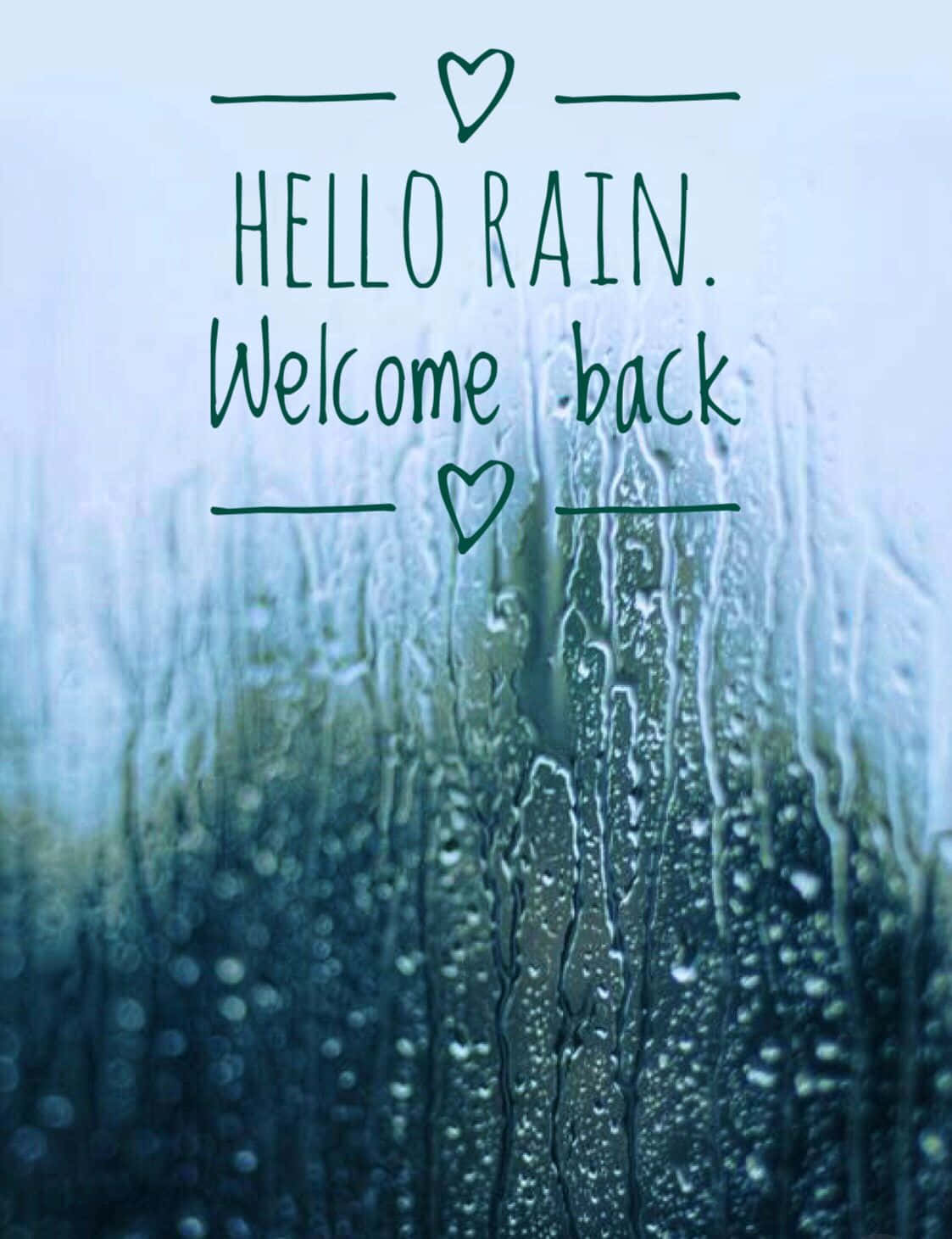 teal text, raindrops, glass pane, HD Phone Wallpaper