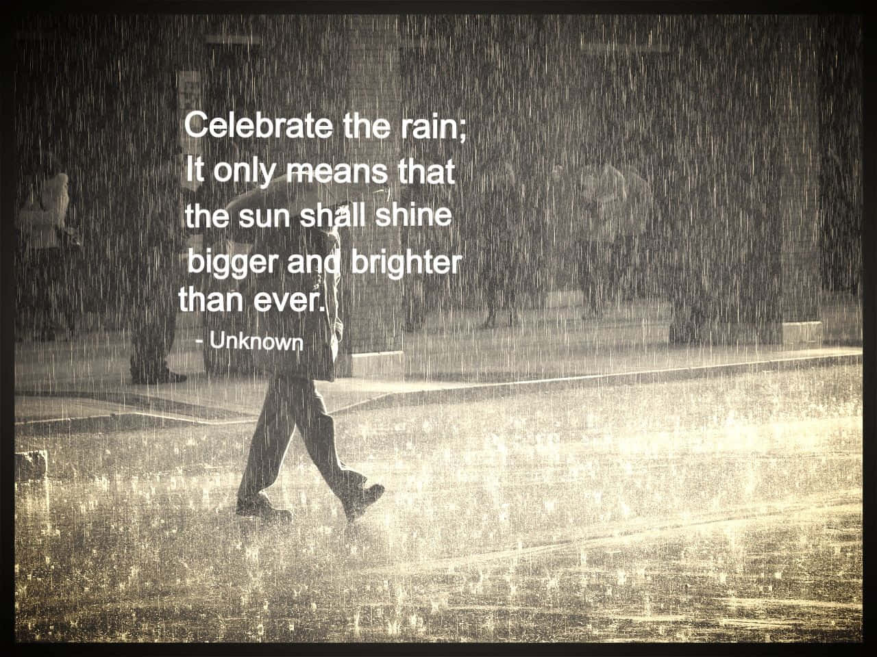 sepia-toned glow, wet city street, heavy rain, HD Desktop Wallpaper
