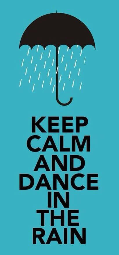 black umbrella, teal background, bold text, SD Phone Wallpaper