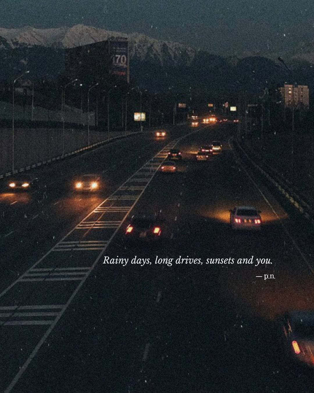 rainy night highway, glowing car headlights, taillights, HD Phone Wallpaper