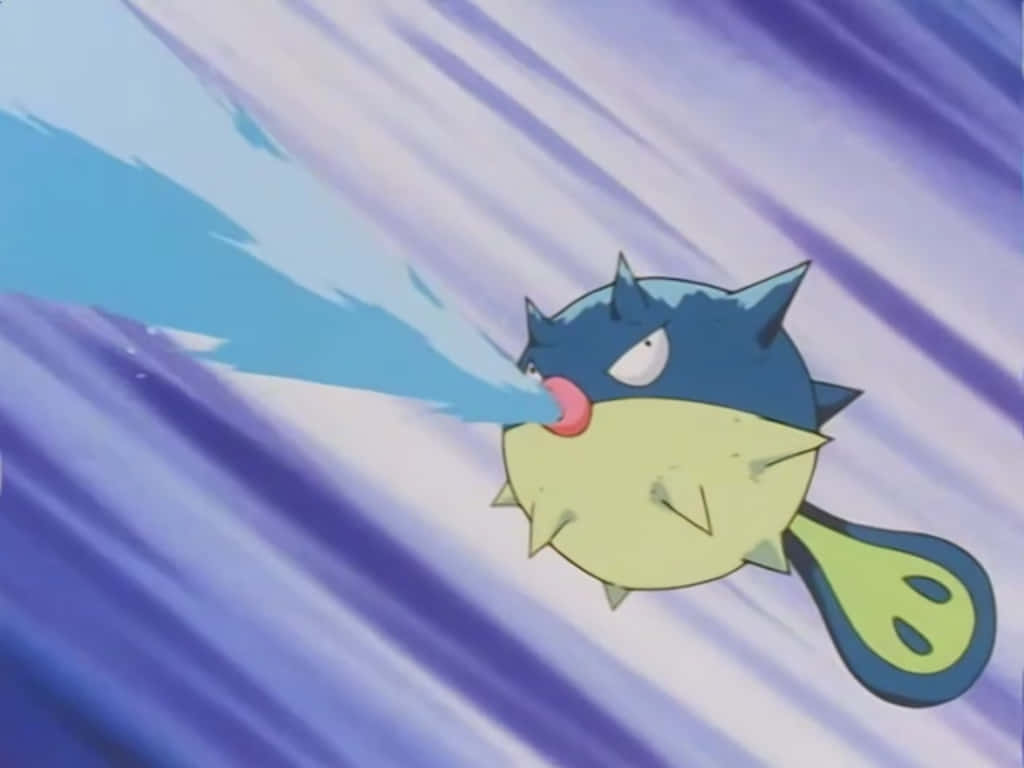 Qwilfish, anime, blue and yellow, SD Desktop Wallpaper