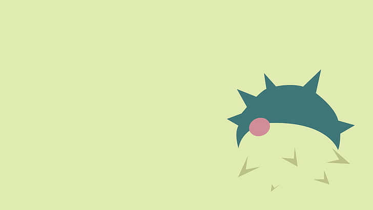 Qwilfish, minimalist aesthetic, green creature, SD Desktop Wallpaper
