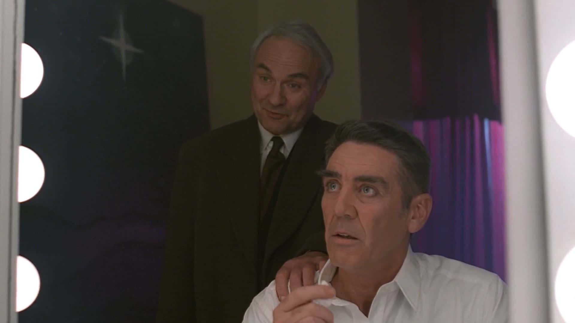 R. Lee Ermey, white shirt, vanity mirror, Full HD Desktop Wallpaper