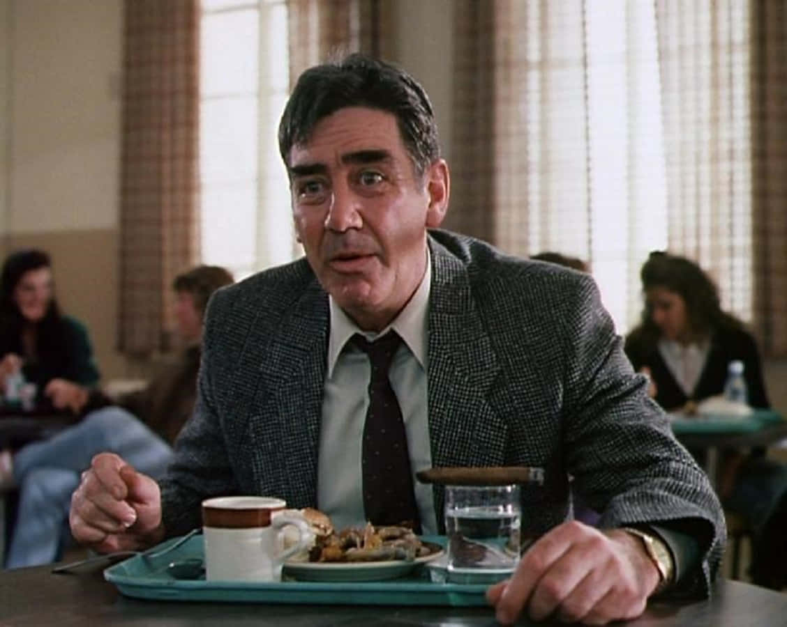 R. Lee Ermey, checkered suit, cafeteria table, SD Desktop Wallpaper