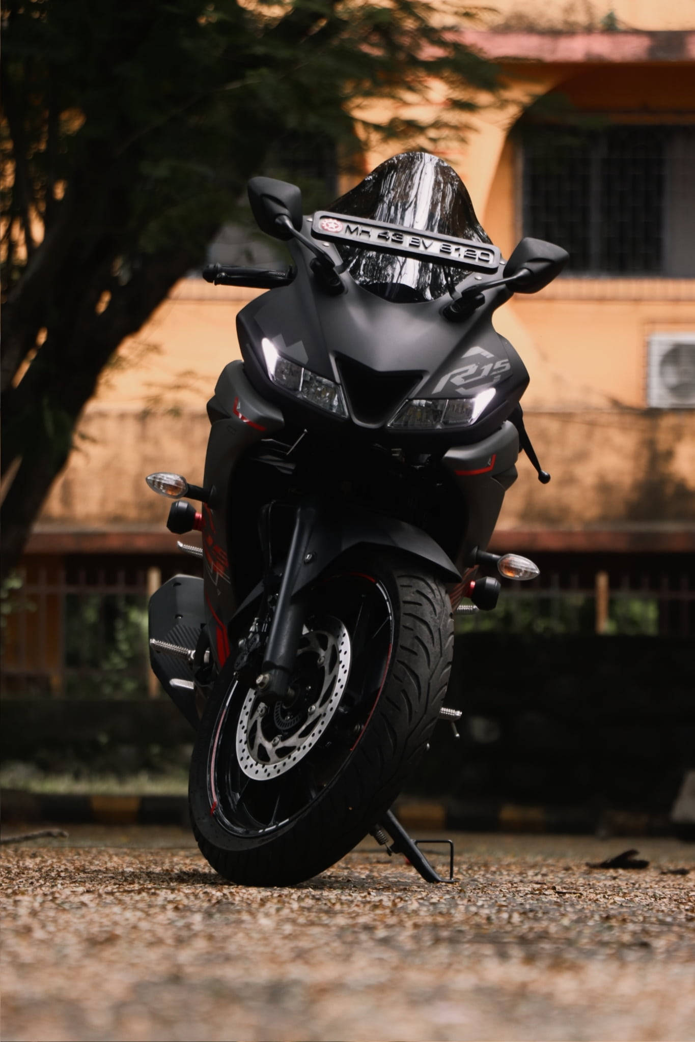 matte black, R15v3, sport motorcycle, Full HD Phone Wallpaper