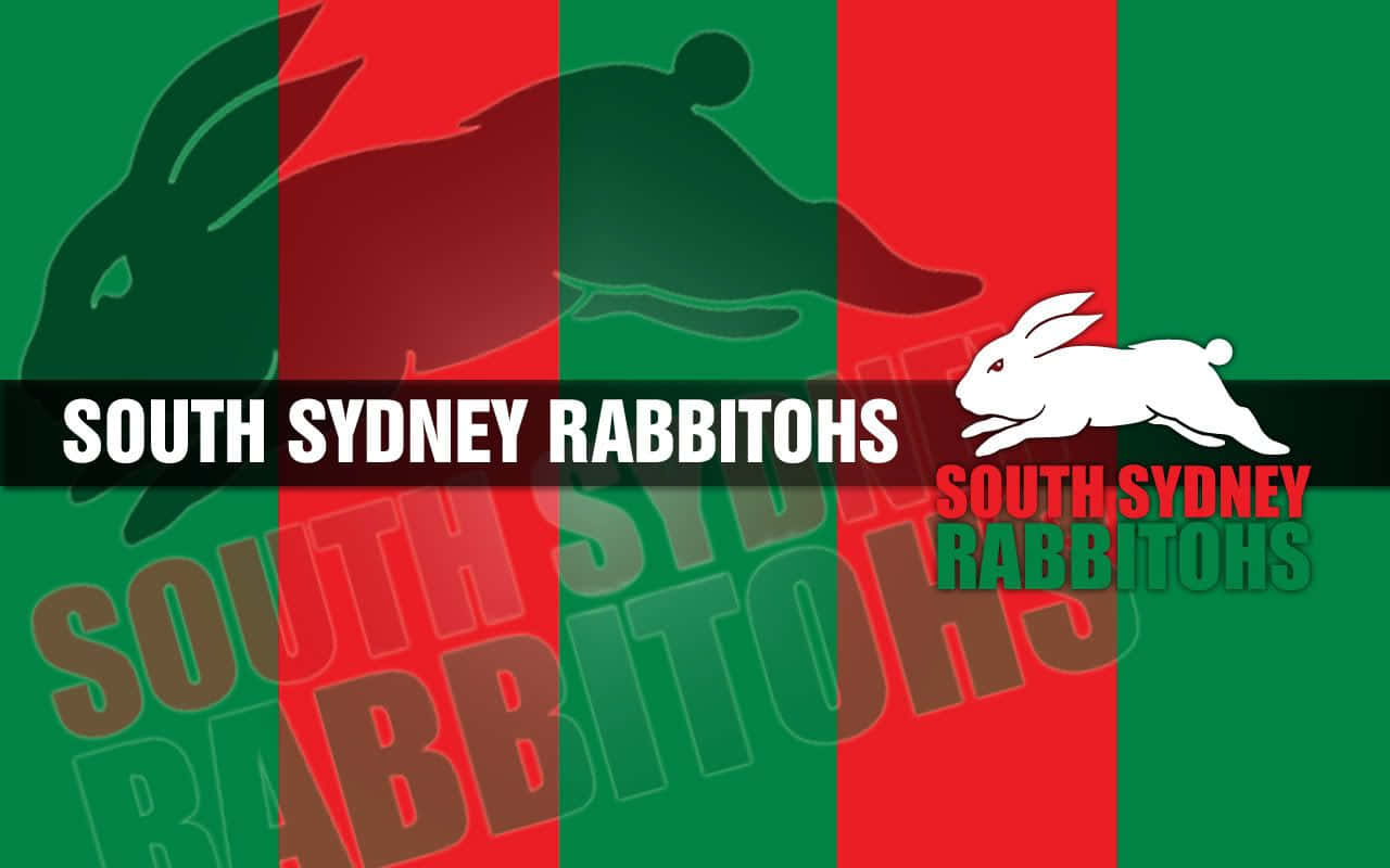 Rabbitohs, red and green striped background, dark rabbit silhouette, HD Desktop Wallpaper