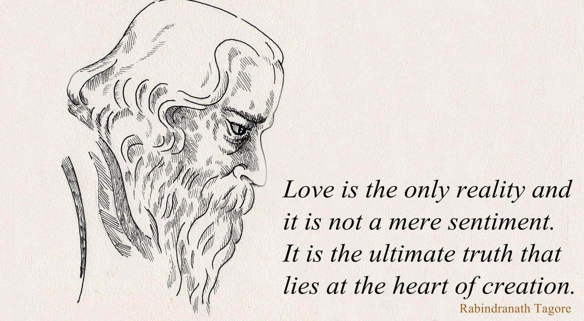 Rabindranath Tagore, black ink sketch, profile, HD Desktop Wallpaper