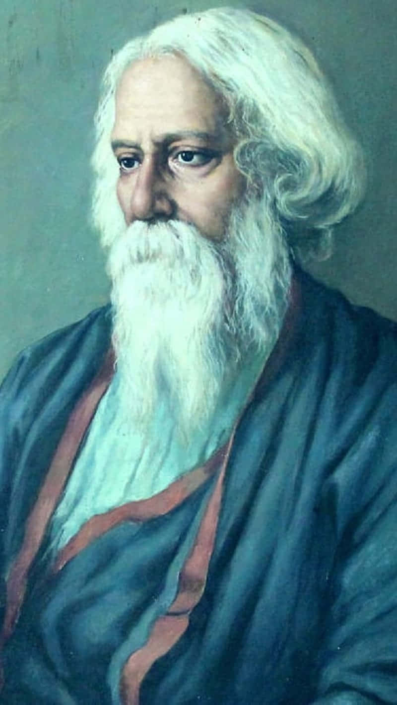 Rabindranath Tagore, elderly man, long white hair, HD Phone Wallpaper