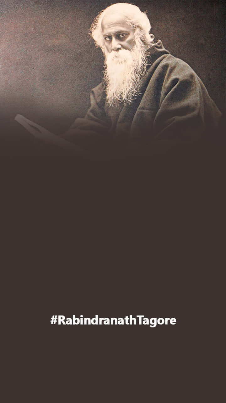 Rabindranath Tagore, sepia-toned portrait, long white beard, HD Phone Wallpaper
