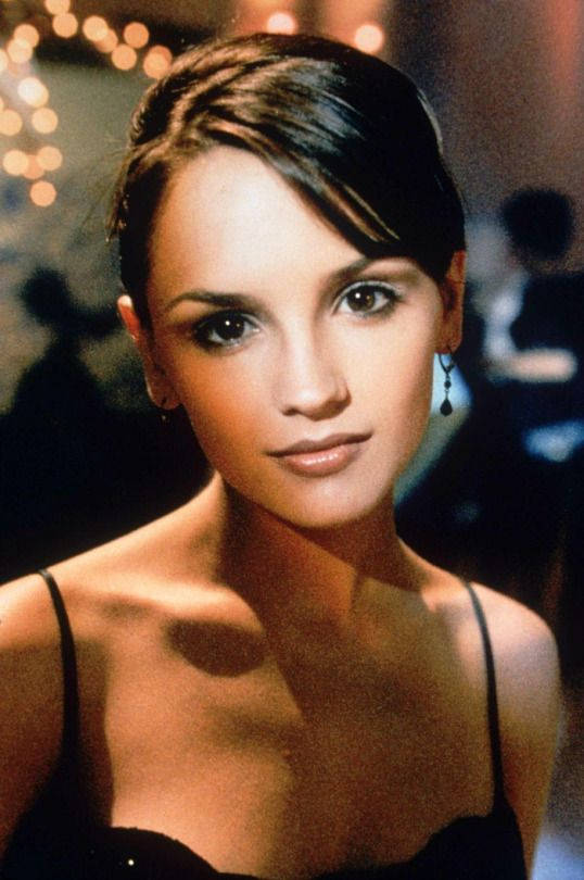 Rachael Leigh Cook, chic black dress, dark hair, SD Phone Wallpaper