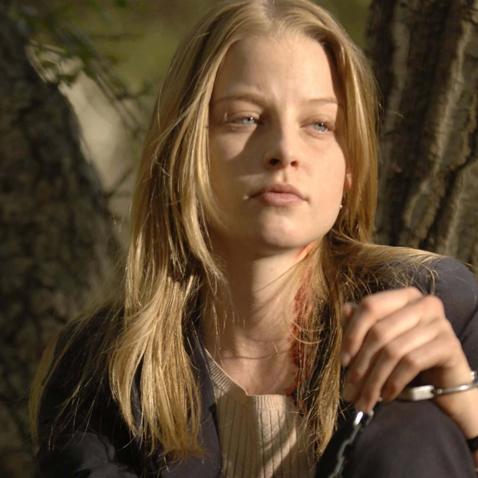 Rachel Nichols, blonde hair, neck wound, HD Desktop Wallpaper