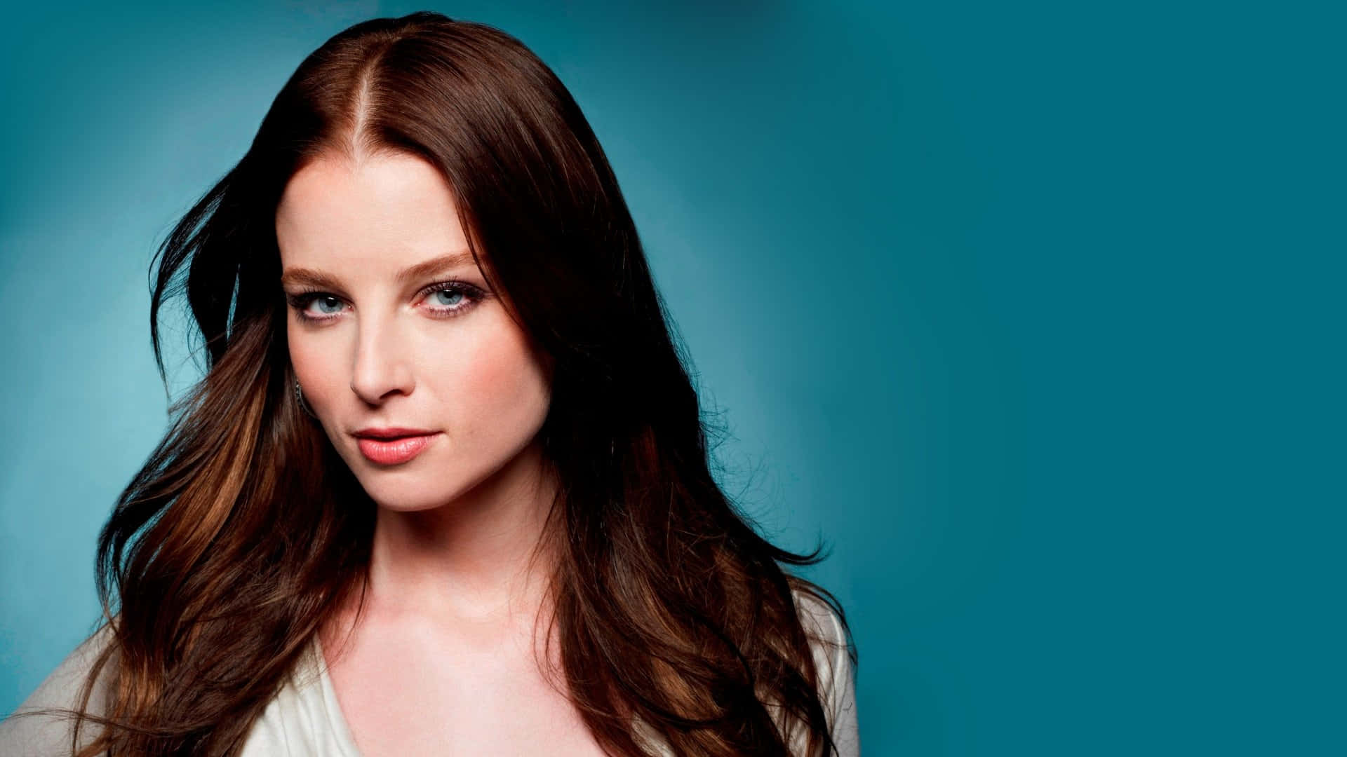 Rachel Nichols, long brown hair, blue eyes, Full HD Desktop Wallpaper