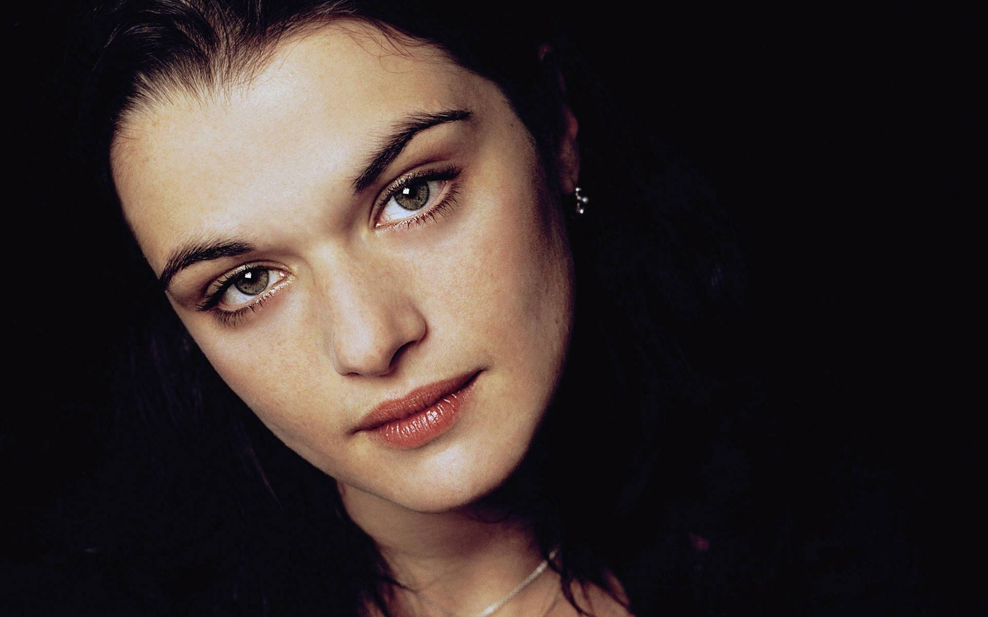 Rachel Weisz, intense green eyes, dark hair, Full HD Desktop Wallpaper