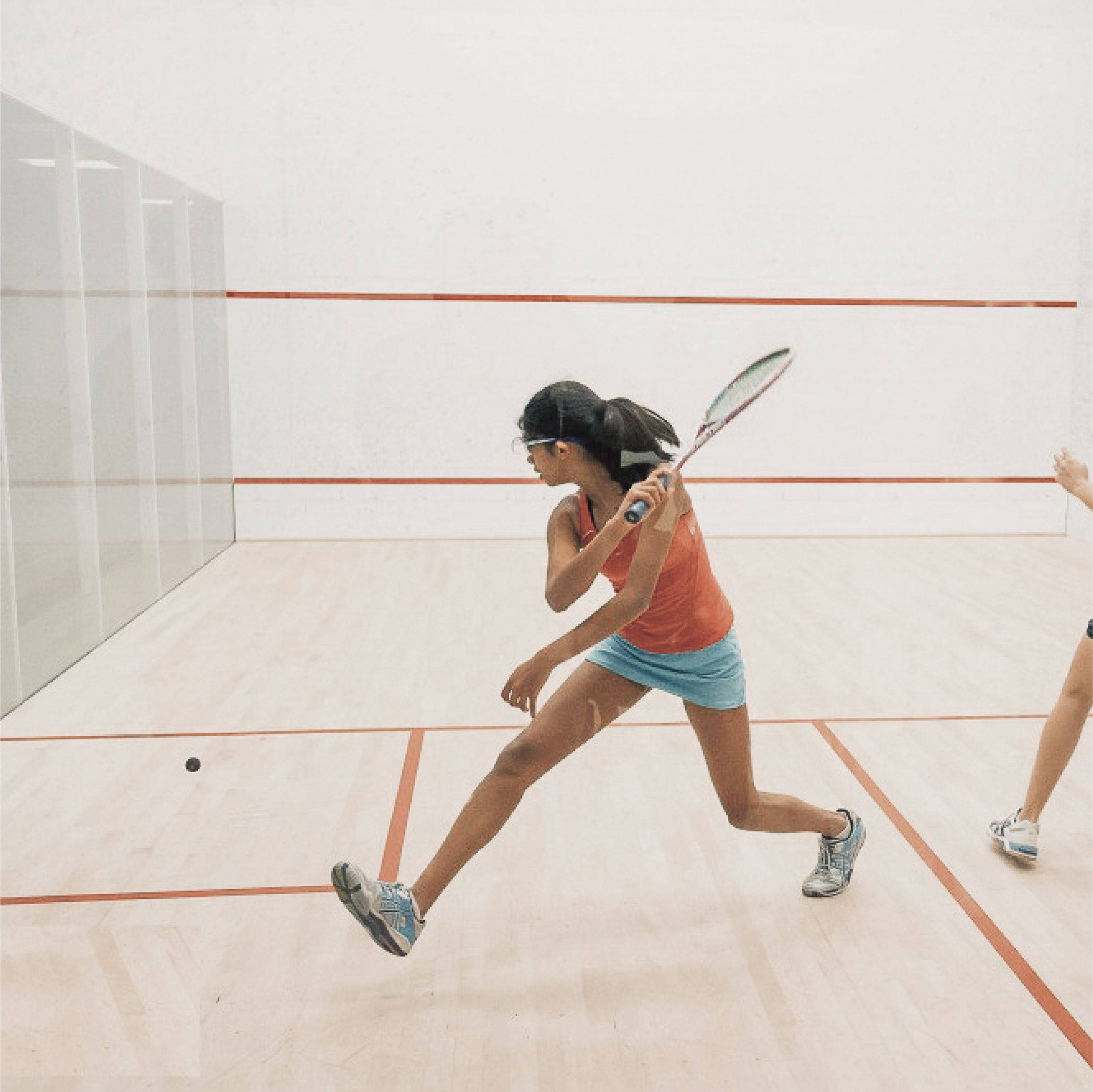 orange, racquetball, indoor court, Full HD Desktop Wallpaper