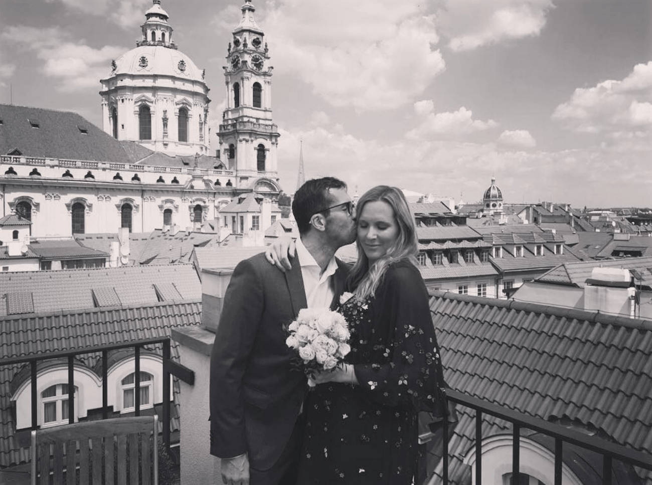 Radek Stepanek, wife, rooftop, HD Desktop Wallpaper