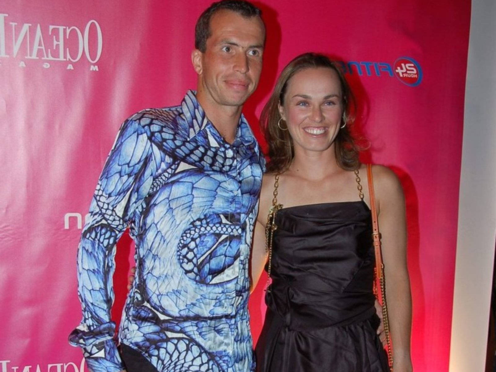 Radek Stepanek, blue snake-print shirt, black dress, HD Desktop Wallpaper