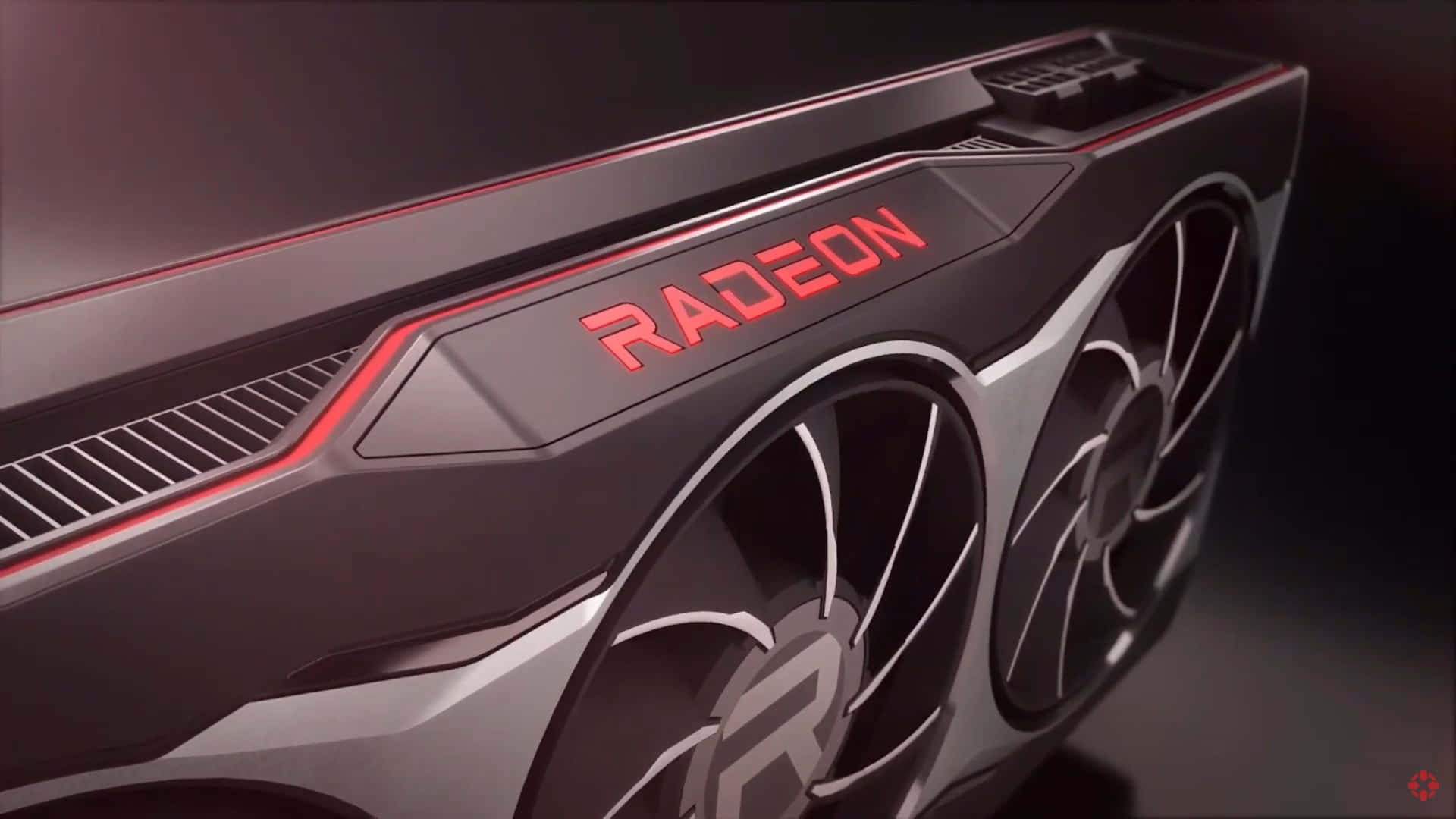Radeon, sleek black, glowing red accents, Full HD Desktop Wallpaper