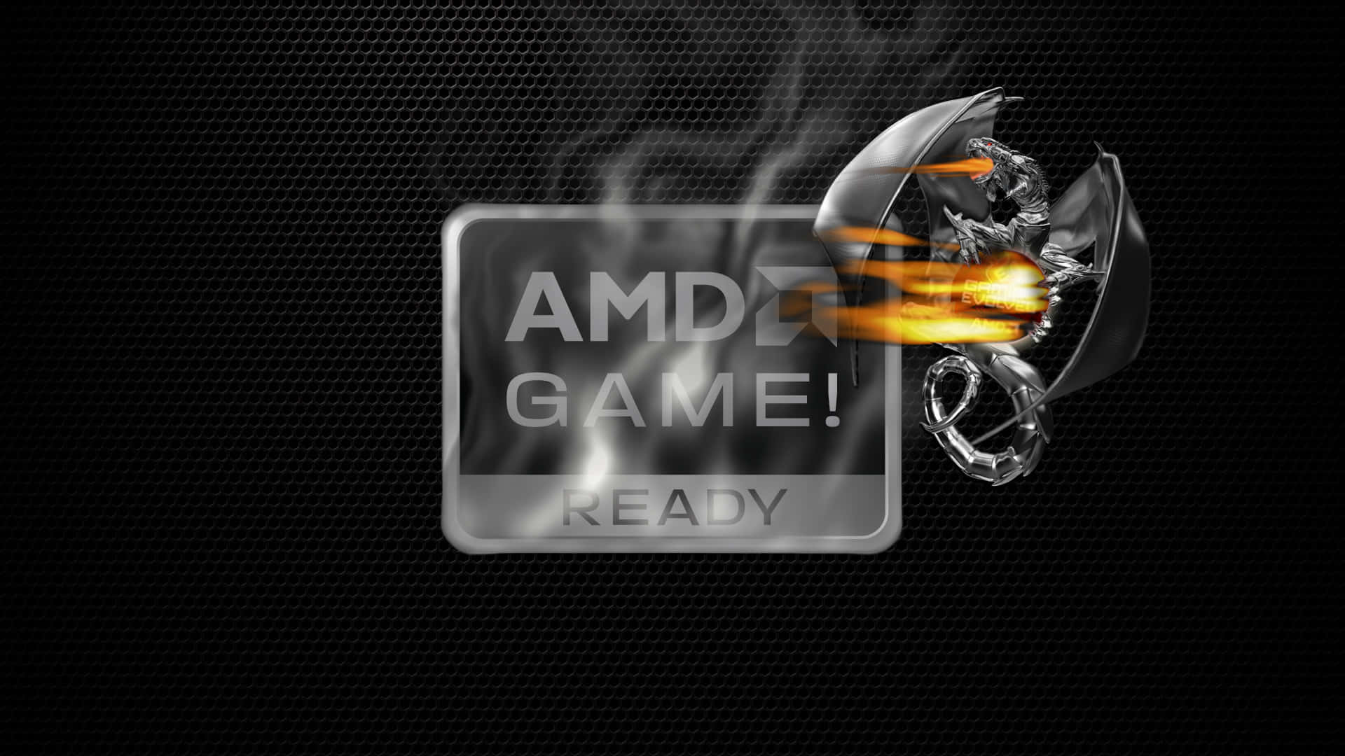 Radeon, AMD Game Ready, metallic dragon, Full HD Desktop Wallpaper