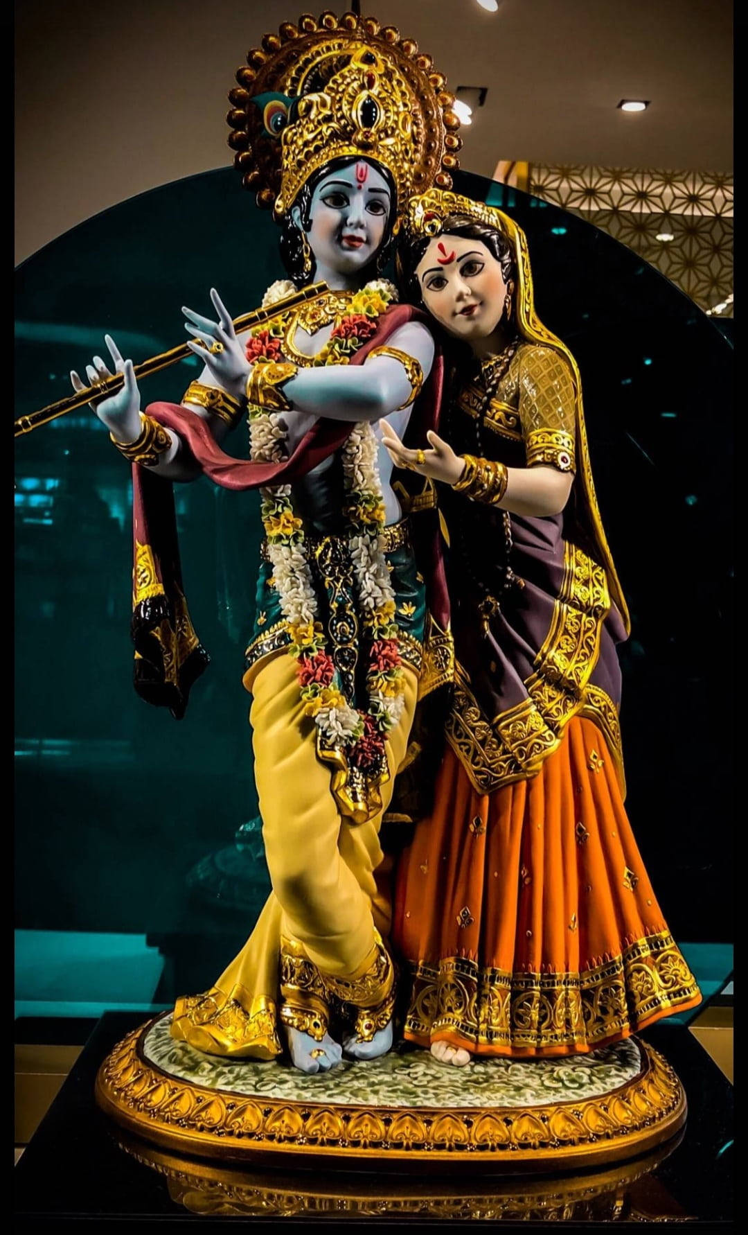 Krishna, Radha, flute, HD Phone Wallpaper