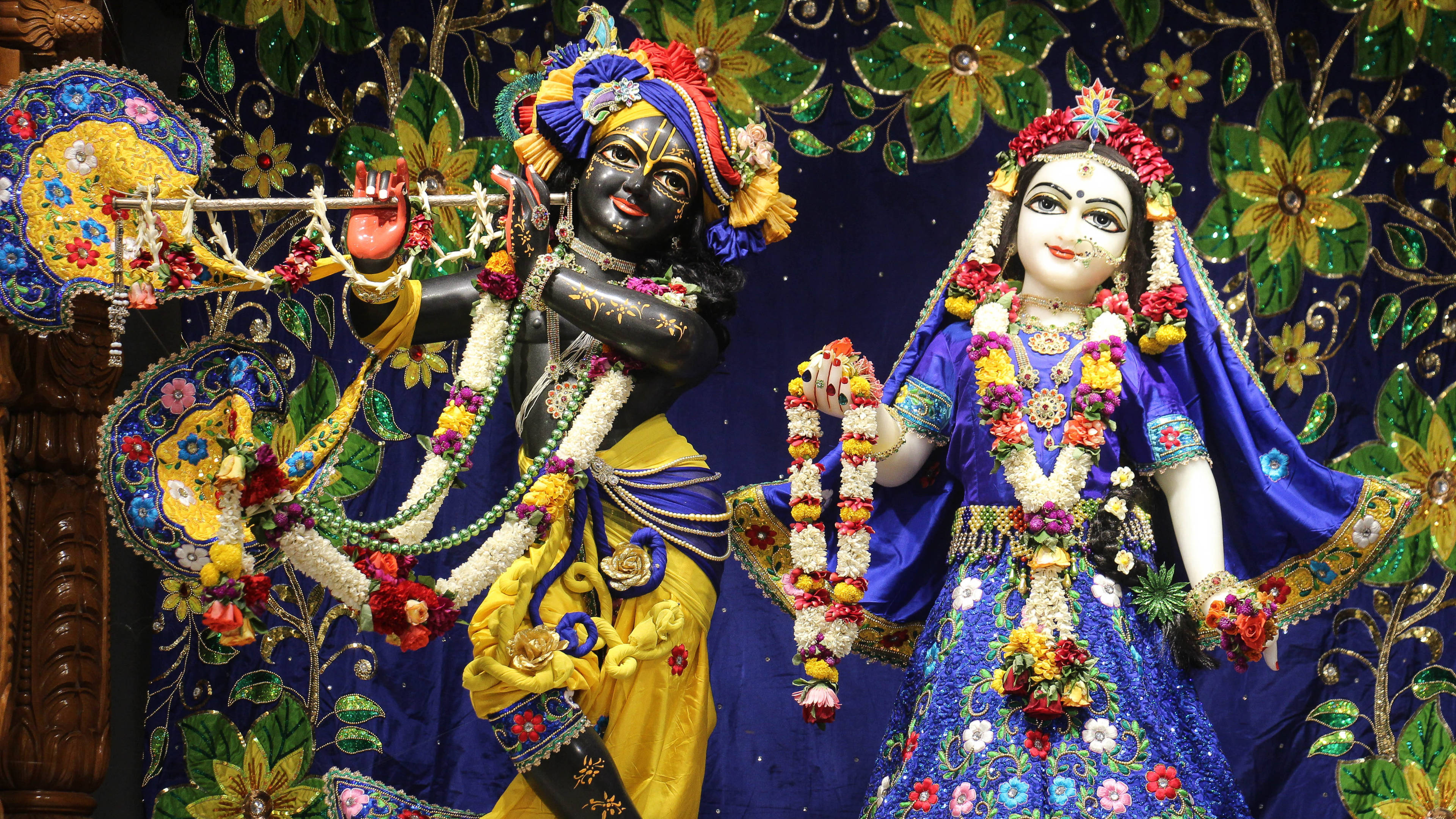 Blue Radha And Krishna, 4K, statues, 4K Desktop Wallpaper