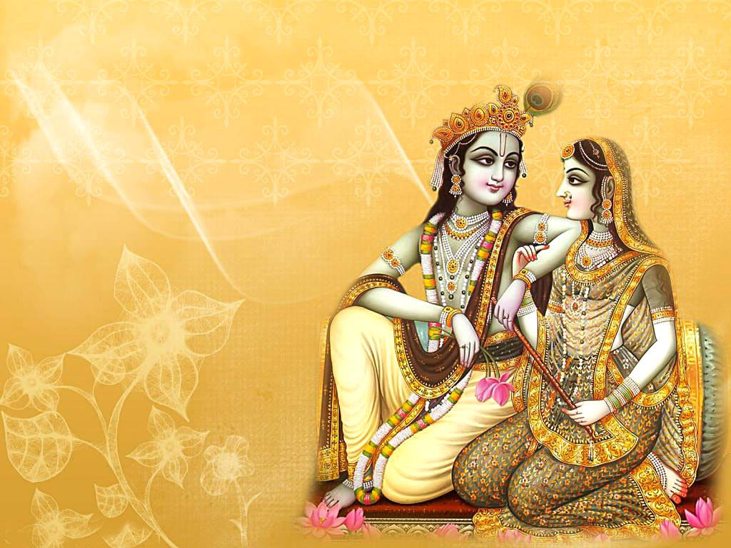 Radha Krishna, gold art, golden jewelry, SD Desktop Wallpaper