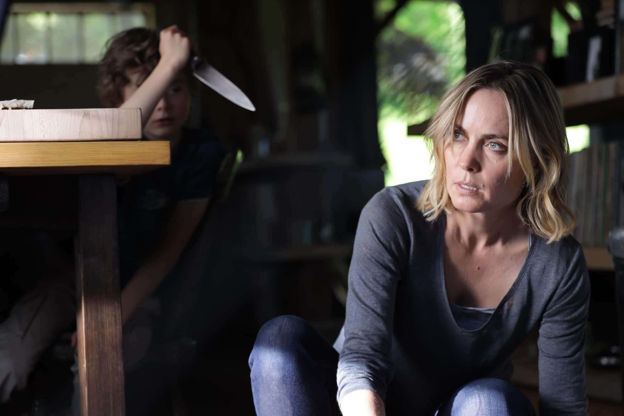 Radha Mitchell, dim room, child, Full HD Desktop Wallpaper